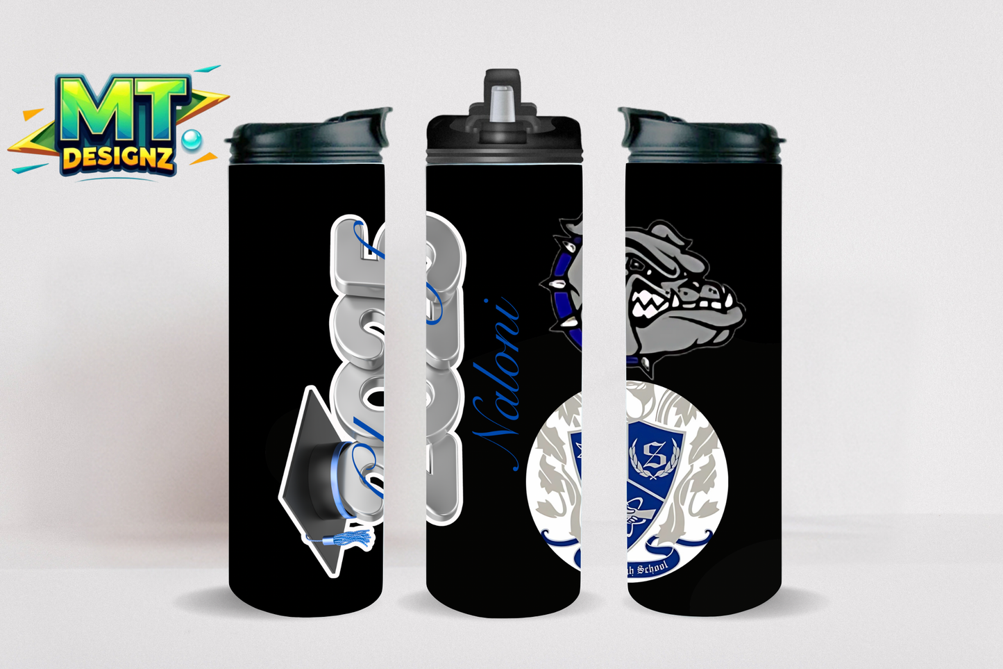 20 ounce graduation design Water Bottle Tumblers Cups with black Lid including clear lift up Straw or fast water flow option: Tumbler Hot and Cold 12/Hr Email the year and school name/colors