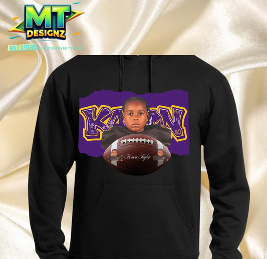 Adult Sports Custom Design Fleece Hoodie: E-mail for Customization after purchase- Send in team Colors, Photo-Option- Name and/or Phrases Be Sure to select option for Back Printing!