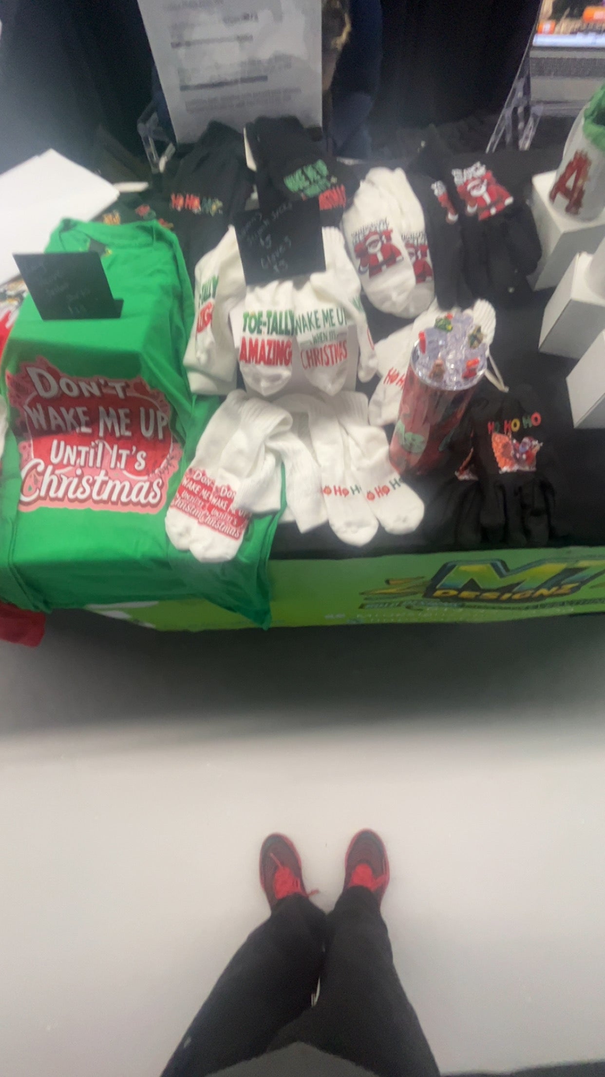 Holiday Custom “Don’t Wake Me Up Till it’s Christmas” Design Cotton Long Sleeve Shirts: E-mail for Customization after purchase- email within 24 hrs to change color shirt, design color or alterations