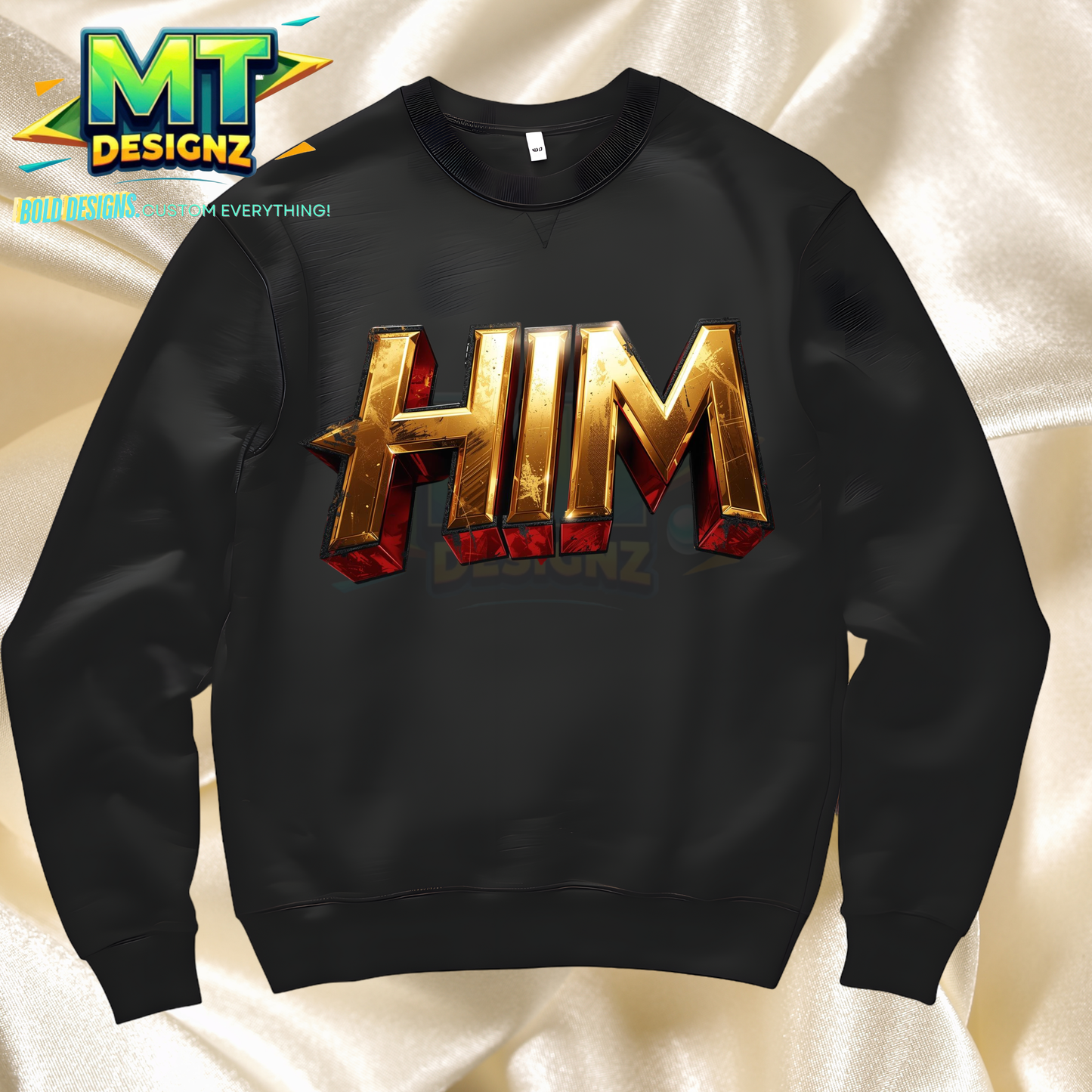 Adult HER OR HIM Custom Design Sweatshirt: E-mail for Customization after purchase- Be Sure to select which Design HER or HIM prior to adding to cart!