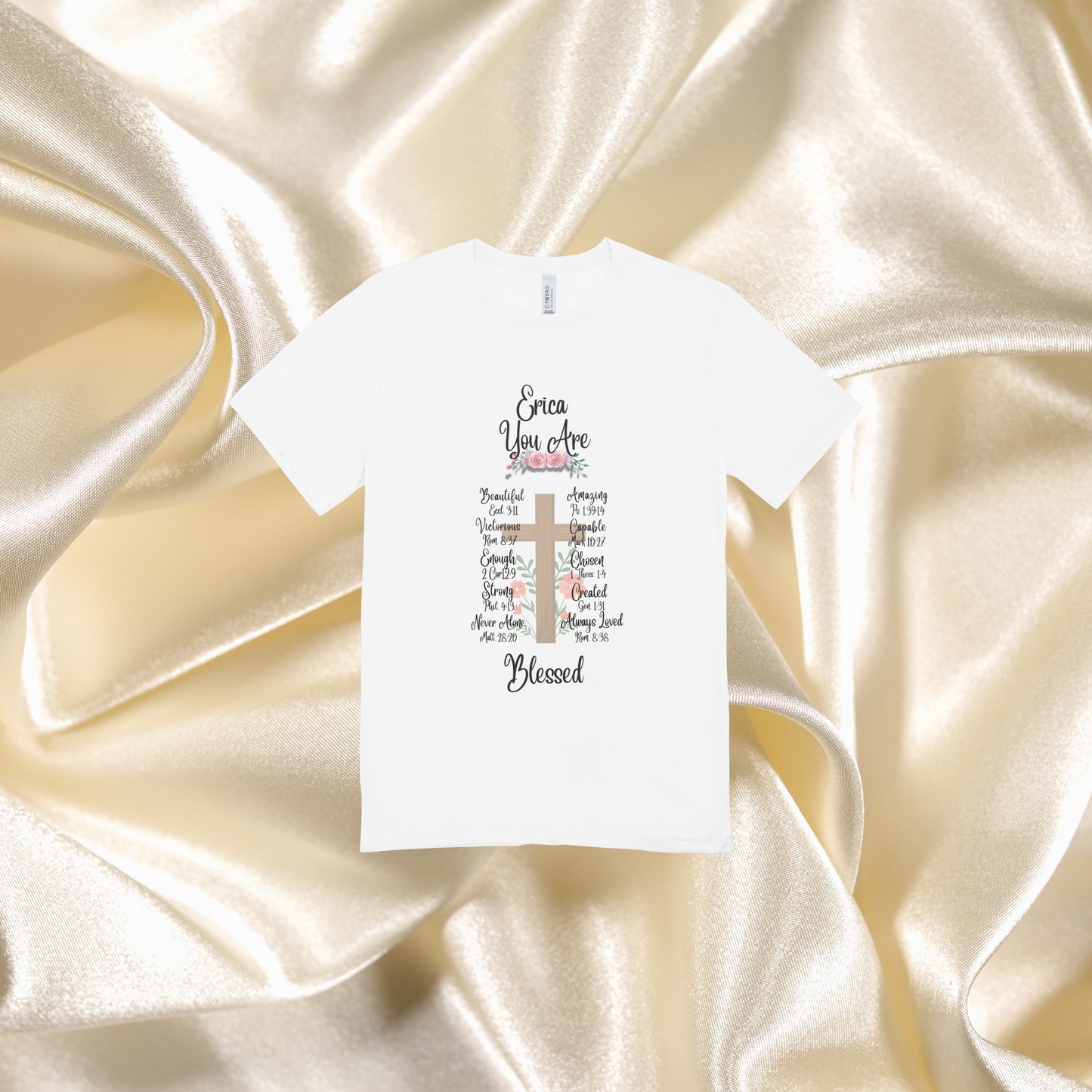 You Are Blessed Custom Women’s V-Neck Shirt with Bible Verses! Add Name