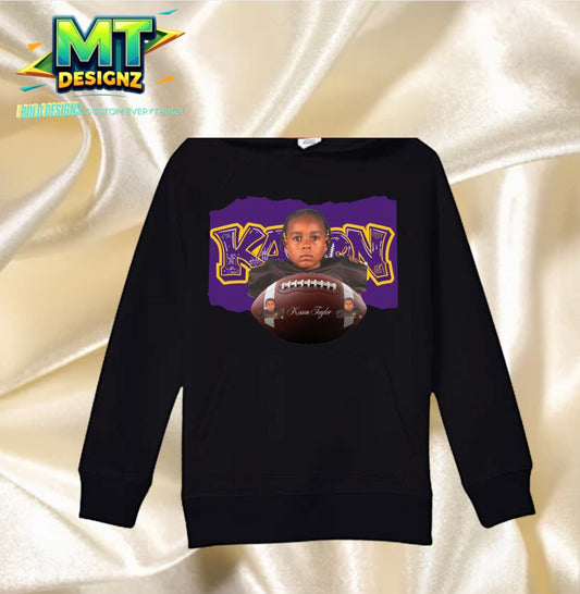 Youth and Toddler Sports Custom Design Fleece Hoodie: E-mail for Customization after purchase- Send in team Colors, Photo-Option- Name and/or Phrases Be Sure to select option for Back Printing!