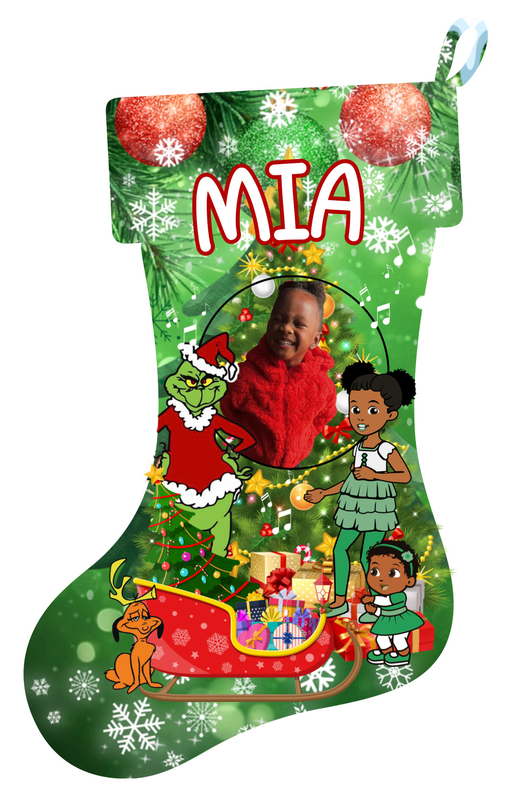 Custom Holiday Stockings- Choose a Design from photo Description or submit a new one- Email photos and name for customization!