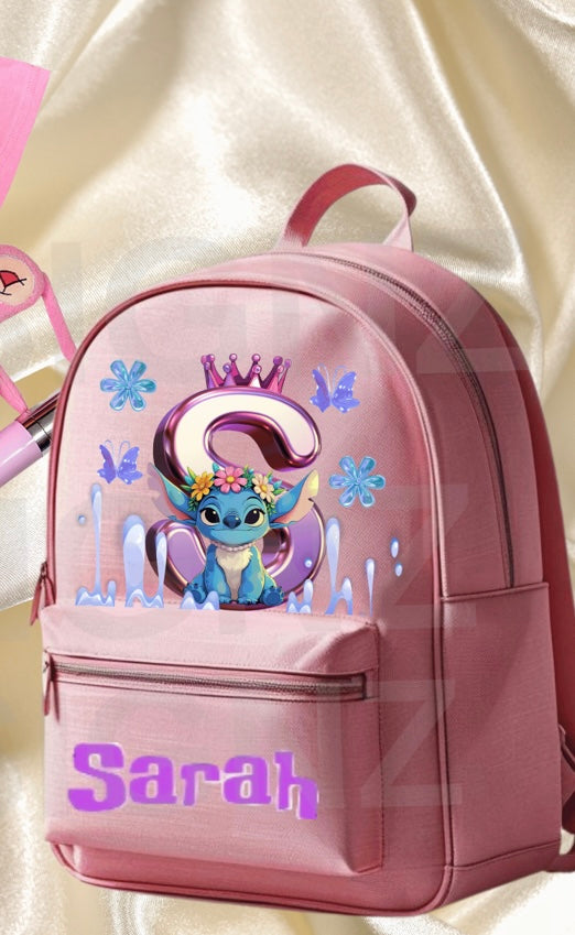 Stitch Girls Custom Design Water-Resistant Bookbags: Email Child’s Name