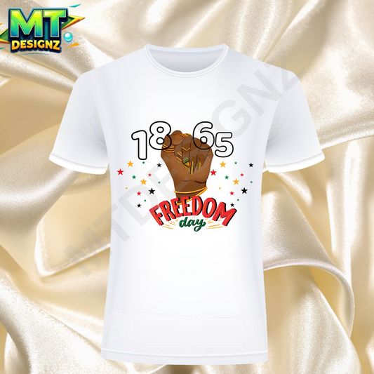 Custom Juneteenth Design  female fist unisex crew neck t-shirt