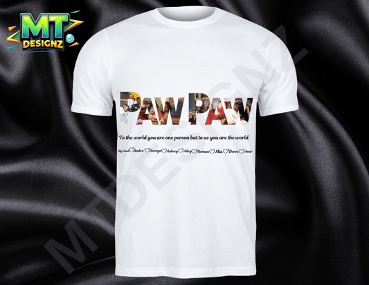 Custom PAW PAW picture Design unisex crew neck t-shirt