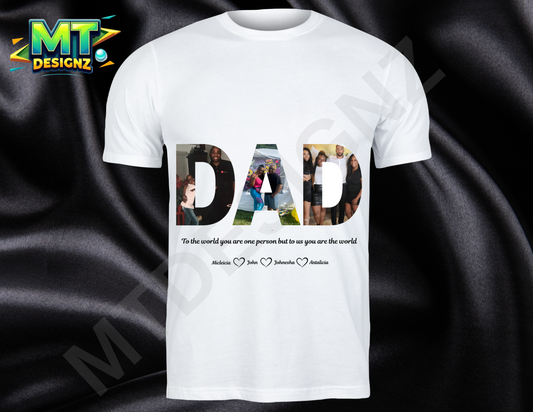 Custom Design DAD Picture unisex crew neck t-shirt