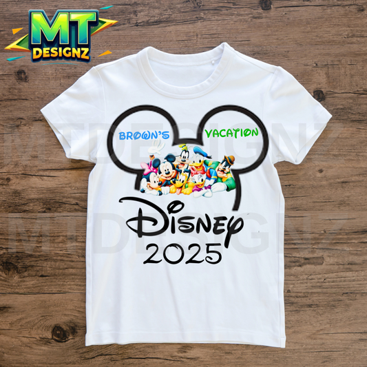 Disney Vacation Toddler and Kids Custom T-Shirt Crew-Neck Complete Custom Design