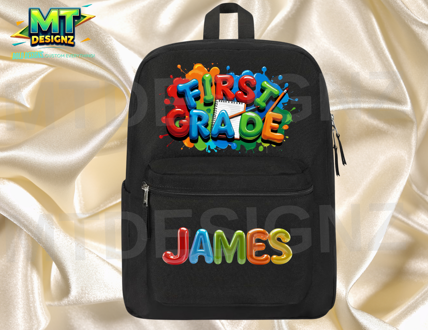 Custom Design Elementary Water-Resistant Bookbags: Email Child’s Name