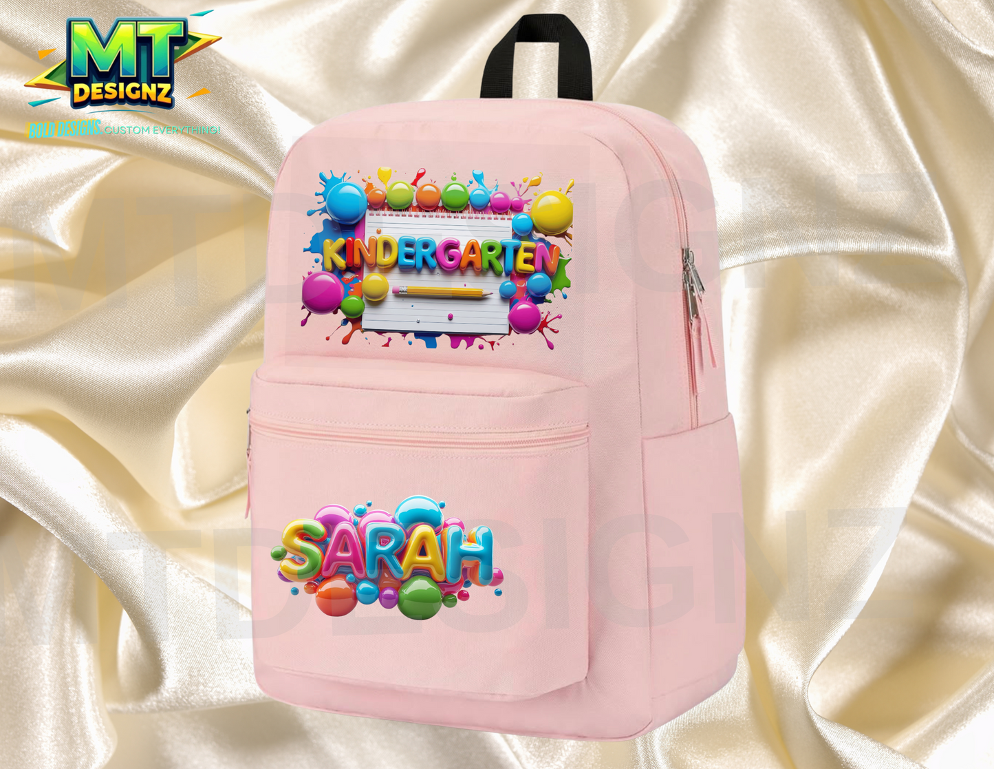 Custom Design Elementary Water-Resistant Bookbags: Email Child’s Name
