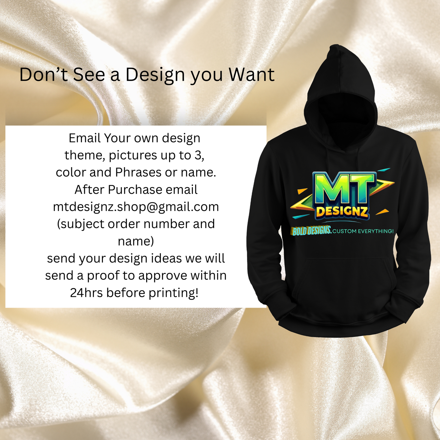 Complete Adult Custom Design Fleece Hoodie: E-mail for Customization after purchase